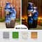 Glitzhome® 30.75" 4-Tier LED Reactive Glaze Ceramic Vase Outdoor Floor Fountain